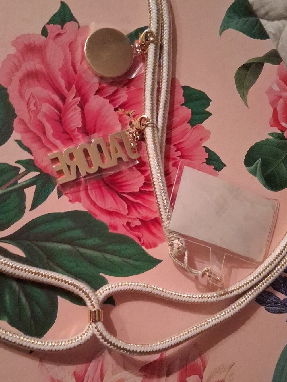 Dior Cream and Gold 'JADORE' Lanyard. - Picture 5 of 10